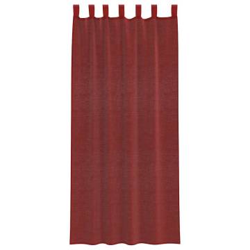 Voile Curtains with Rod Pockets - Wine Red - 2 pcs | HipoMarket