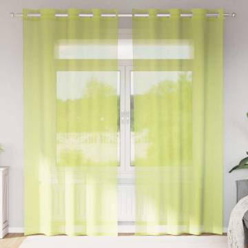 Voile Curtains with Grommets - Apple Green, 140x225 cm