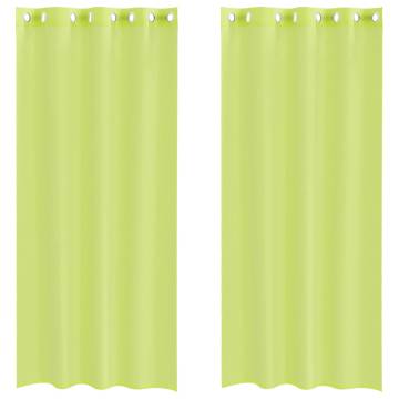 Voile Curtains with Grommets - Apple Green, 140x225 cm