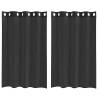 Voile Curtains with Grommets - Black 140x175 cm (2 pcs)