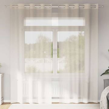 Voile Curtains with Grommets 2 pcs Cream 140x245 cm