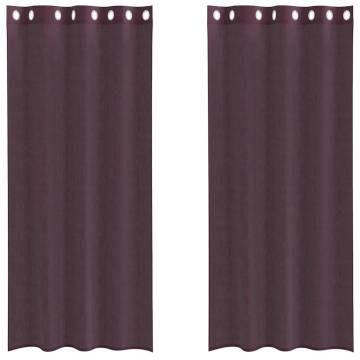 Voile Curtains with Grommets 2 pcs Purple 140x245 cm