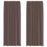 Brown Voile Curtains with Tab Top - 2 pcs | HipoMarket