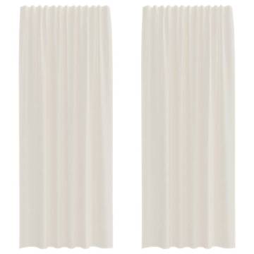 Voile Curtains with Tab Top - 2 pcs Cream | Hipomarket