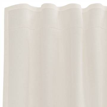 Voile Curtains with Tab Top - 2 pcs Cream | Hipomarket