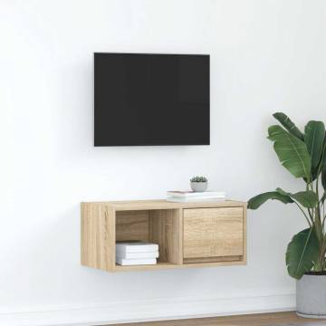 Stylish Sonoma Oak TV Cabinet - 60x31x25.5 cm Engineered Wood