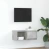 Concrete Grey TV Cabinet - Space-Saving Design | HipoMarket