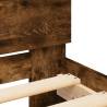 Stylish Bed Frame with Headboard & LED Smoked Oak - 120x200 cm