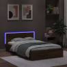 Bed Frame with LED Headboard - Brown Oak 120x200 cm | HipoMarket