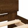 Stylish Bed Frame with Headboard & LED - Brown Oak - Double 135x190 cm