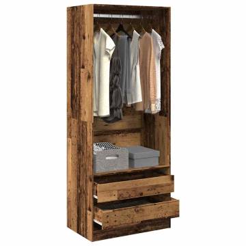 Wardrobe Old Wood 80x50x200 cm - Stylish Storage Solution