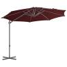 Cantilever Umbrella with Steel Pole - Bordeaux Red 300 cm