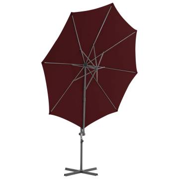 Cantilever Umbrella with Steel Pole - Bordeaux Red 300 cm