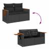 8 Piece Garden Sofa Set with Cushions - Stylish Black Rattan