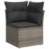 8 Piece Garden Sofa Set - Grey Poly Rattan & Acacia