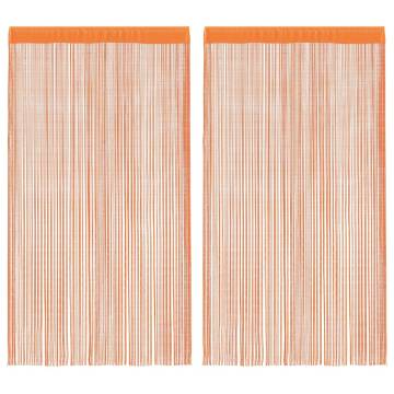 String Curtains - 2 pcs Orange 100x250 cm | HipoMarket UK