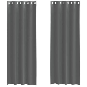 Voile Curtains with Grommets - Dark Grey 140x260 cm | HipoMarket