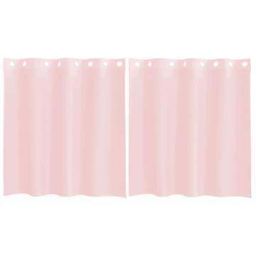 Light Pink Voile Curtains with Grommets - 140x140 cm (2 pcs)