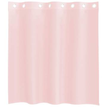 Light Pink Voile Curtains with Grommets - 140x140 cm (2 pcs)