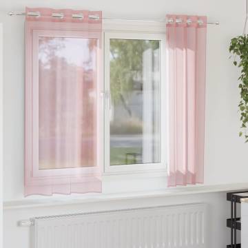 Voile Curtains with Grommets - Pink 140x140 cm | HipoMarket