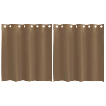 Voile Curtains with Grommets 2 pcs Light Brown - Stylish Home Decor