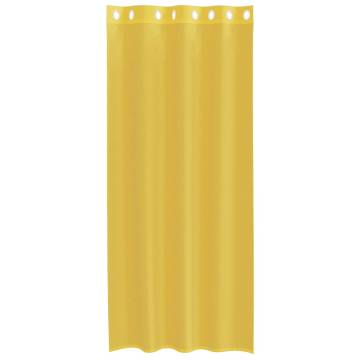 Voile Curtains with Grommets - 2 pcs Yellow | HipoMarket