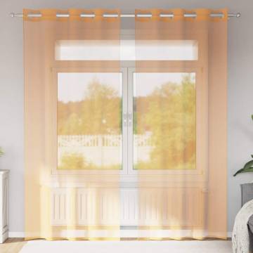 Voile Curtains with Grommets - Terracotta | HipoMarket UK