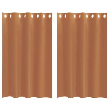 Voile Curtains with Grommets - Terracotta | HipoMarket UK