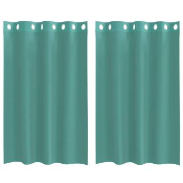 Turquoise Voile Curtains with Grommets - 2 pcs Set