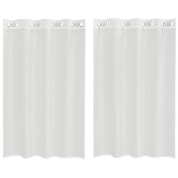 Voile Curtains with Grommets - 2 Pcs White | Hipomarket