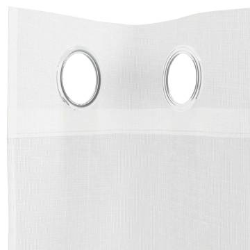 Voile Curtains with Grommets - 2 Pcs White | Hipomarket