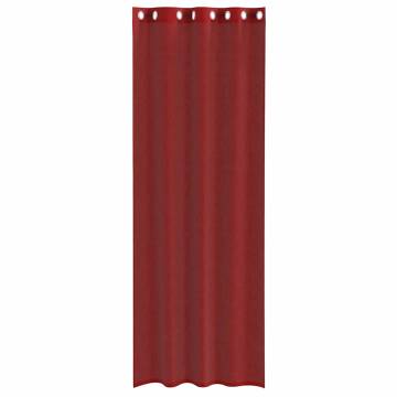 Voile Curtains with Grommets - Wine Red (2 pcs) | Hipo Market