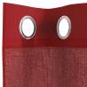 Voile Curtains with Grommets - Wine Red (2 pcs) | Hipo Market