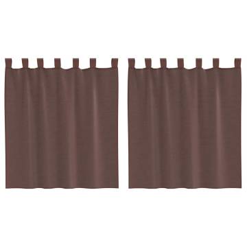 Voile Curtains with Rod Pockets - 2 pcs Brown | Hipo Market