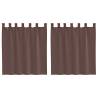 Voile Curtains with Rod Pockets - 2 pcs Brown | Hipo Market