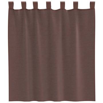 Voile Curtains with Rod Pockets - 2 pcs Brown | Hipo Market