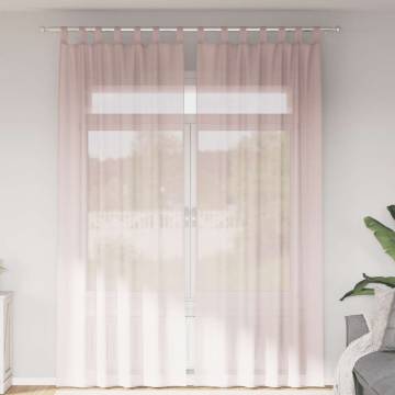 Light Pink Voile Curtains with Rod Pockets - 2 pcs