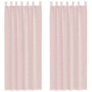 Light Pink Voile Curtains with Rod Pockets - 2 pcs