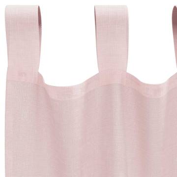 Light Pink Voile Curtains with Rod Pockets - 2 pcs