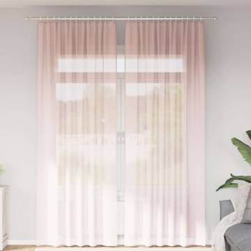 Light Pink Voile Curtains with Loops - 140x260 cm (2 pcs)