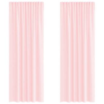 Light Pink Voile Curtains with Loops - 140x260 cm (2 pcs)