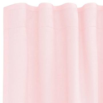 Light Pink Voile Curtains with Loops - 140x260 cm (2 pcs)