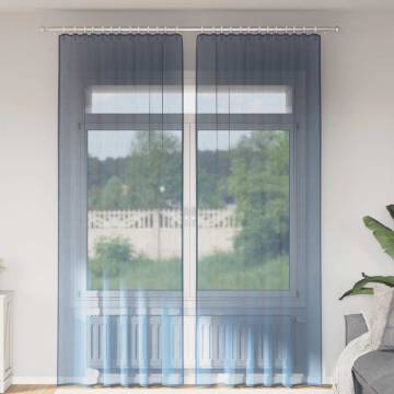 Royal Blue Voile Curtains with Loops - 2 pcs 140x260 cm