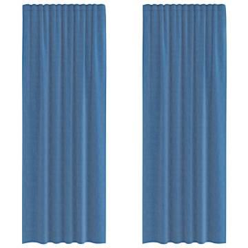 Royal Blue Voile Curtains with Loops - 2 pcs 140x260 cm