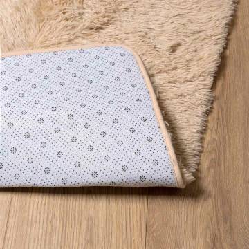 Shaggy Rug High Pile Beige 160x160 cm - Stylish & Durable