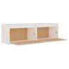 Stylish 2 pcs White Wall Cabinets | Solid Pinewood 60x30x35 cm