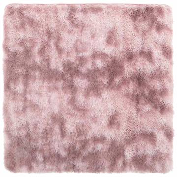 Shaggy Rug High Pile Dusty Pink 200x200 cm | Hipomarket