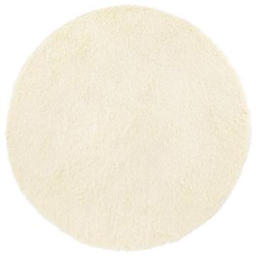 Shaggy High Pile Cream Rug 100x100 cm Polyester - HipoMarket