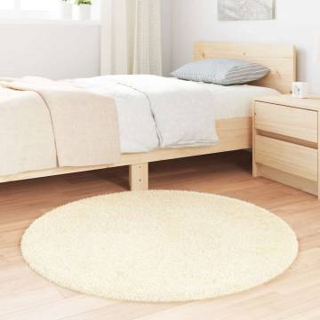 Shaggy High Pile Cream Rug 100x100 cm Polyester - HipoMarket