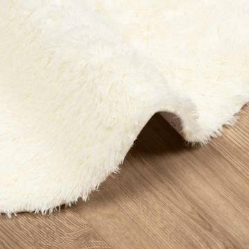 Shaggy High Pile Cream Rug 100x100 cm Polyester - HipoMarket